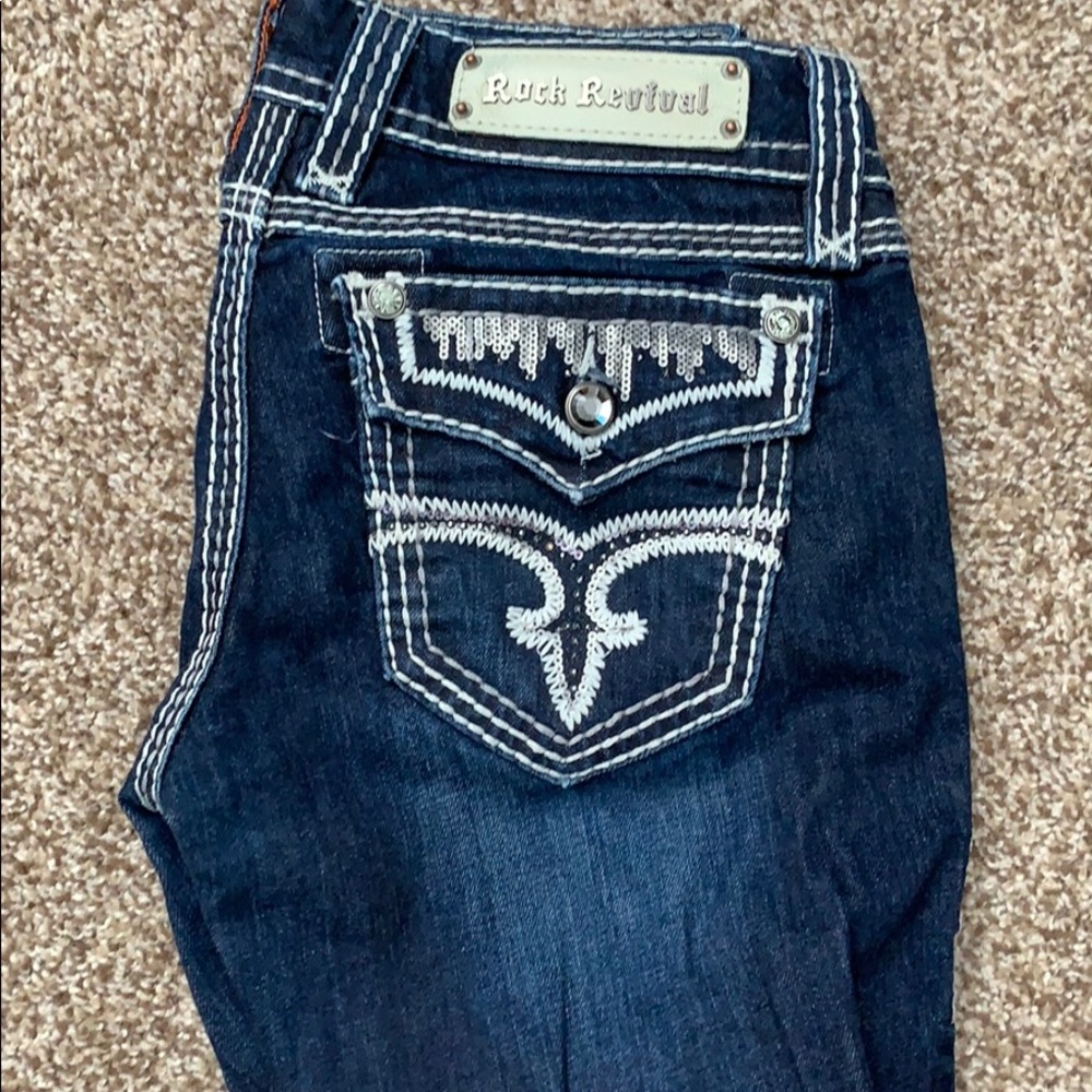 Rock Revival boot cut jeans.